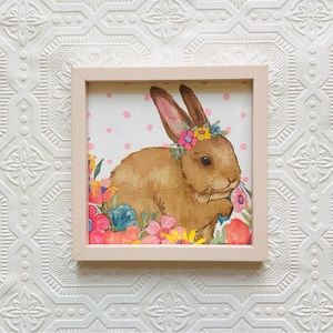 🐇 4/$20 Easter Sale! Floral Easter Bunny Decoupage Frame
